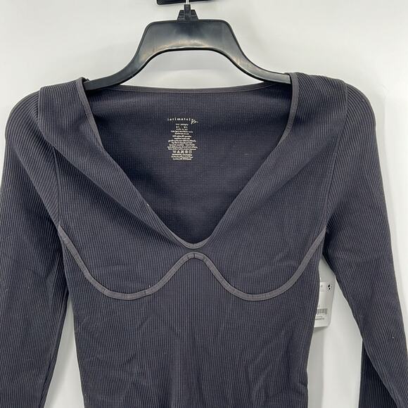 Free People Women's Long Sleeve Bodysuit - Obsidian/Grey - M/L - NWT - Picture 3 of 5